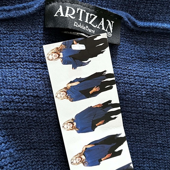 CAPE, MULTIFUNCTIONAL, BLUE, SZ WOMEN ONE SIZE, FRINGE ACCENTS, ACRYLIC, - Picture 4 of 12